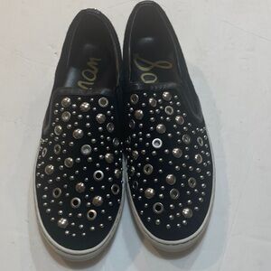 Sam Edelman Paven Black Studded Slip-On Sneakers in size 8.5